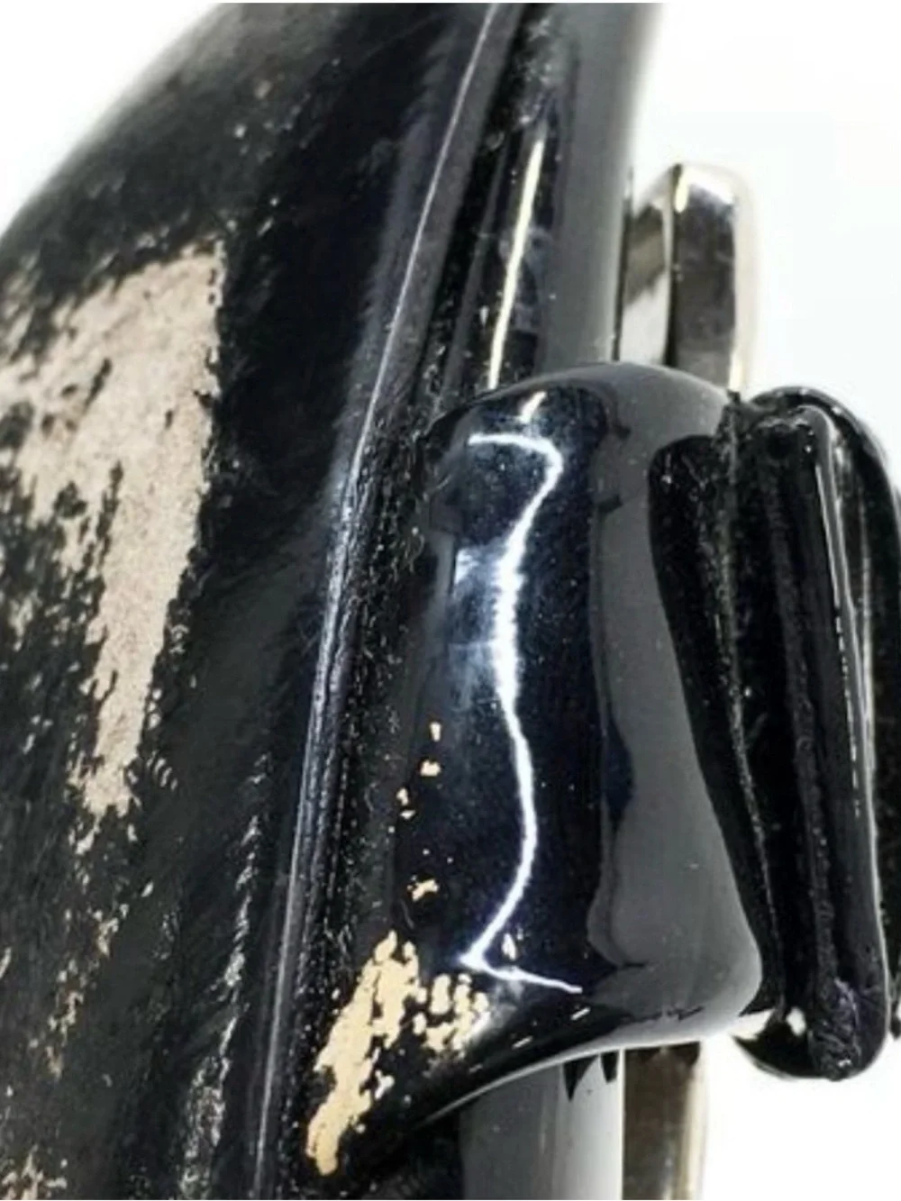 Dior Black Patent Leather Ballet Flats with Silver Buckle Detail